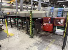 2.56" Amada #SA65A, Automatic Rotary Cutter W/ 24' Bundle Rack, 0.23" thick capacity, 3.7 KW head, 1.5 KW