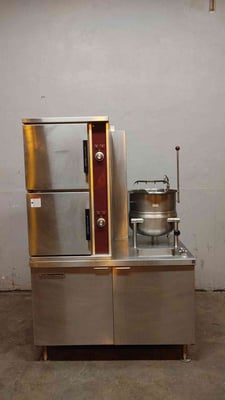 Crown Steam #GCX-10S-10, Convection Steamer - Cabinet, Natural Gas type, (10) Pans, (1) Kettle, 120 V