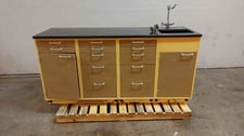 Hamilton, Drawers Combo Sink Bundle, Metal Lab Casework, 72" L x 24" width x 48" H, 15" x 11" x 9" Sink Basin