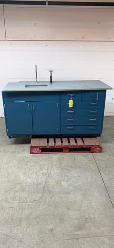 Hamilton, Lab Casework w/Sink Faucet & Eyewash, 69" L x30" width x 50" H