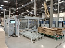 Homag #BHT-500, CNC Feed-Thru Machining Center, 2-Head, 98" X, 55" Y, 0" -2.36" Z, 9000 RPM, 2017