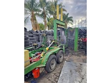 Encore #EP-100, Portable Tire Baler, 60" x 30" Bale Chamber, (2) 6" Cylinder, (10) Retainer Dogs, Gooseneck