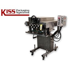 Kiss #CT-08, Bottle Capping Machine, 4 station, double grip adj width belt, 8-spdl, 1 HP, 208 V.,.