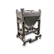 10 cu.ft., GEI Gallay #G1325, portable powder hopper, 316 Stainless Steel, approx 48" width x 30" L x 10"