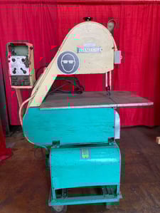 20" x 22" Lockformer #24S, vertical bandsaw, 100/600/3000 FPM, 1800 RPM, work light, blade welder