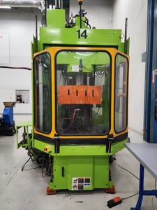 125 Ton, 5 oz., Engel #ES-330H/125VRB, vertical clamp, horizontal injection, rotary table, 2000