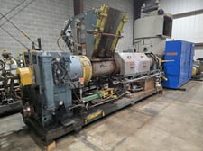 12" Crown / CDL #RPU2E400, single screw dump extruder, 10:1 L/D ratio, temperature Control panel