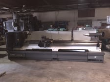 21" x 120" Clausing #Mastiff, gap bed, 3.5" hole, D1-8, 15 HP, 16" 4J, (2) steadies, from school