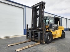 36000 lb. Hyundai #180D-9B, diesel forklift, 2-stage mast, 198" max lift, Cummins, pneu tires, w/ side shift