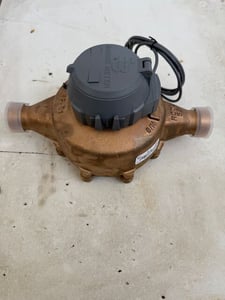 RecordAll Badger #55-LL-NS-NFS-61-G-MTR, potable disc water meter, 1", low lead bronze bottom