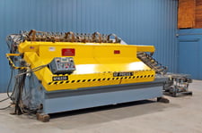 L & L #DA-80H, RF Edge Gluer, 64" x 124" x 4-1/2" capacity, 10 kw gen, 5 HP hydraulic, 2" bore, 4" stroke