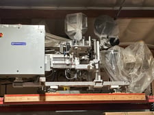 WS Packaging #ASD-50, pressure sensitive labeler, 6.25" H, approx. 100 FPM, 12" reel, 3" core, 2013