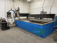 Techni #TJ300-X2, waterjet, 5' 3" x 10' 6" table, 5' x 10' capacity, 66000 psi, 2011