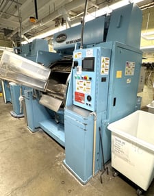 200 Lb. Braun #200NTVP-2, Washer Extractor, Top Side Loader, 2-Pocket Cylinder, 612 RPM, 480 V, 17548 hours