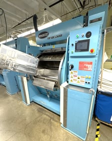 200 Lb. Braun #200NTVP-2, Washer Extractor, Top Side Loader, 2-Pocket Cylinder, 612 RPM, 480 V, 9806 hours