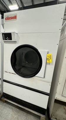 120 Lb. Cissel #CT120NREQ1A2W01, Natural Gas Heated Dryer, Open Pocket, Reversing Cylinder, 270000 BTU/hr.