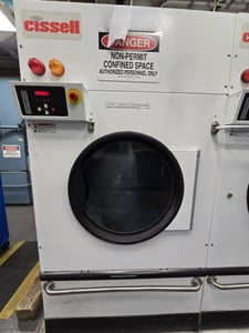 120 Lb. Cissel #CT120NREQ1K2W01, Natural Gas Heated Dryer, Open Pocket, Reversing Cylinder, 270000 BTU/hr.