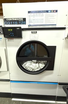 120 Lb. Continental Girbau, Natural Gas Heated Dryer, Reversing Cylinder, 270000 BTU/hr., 240 V, 2014