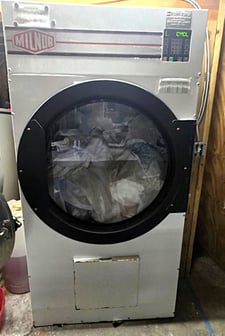 75 Lb. Milnor #MLG758V, Natural Gas Dryer, Open Pocket, Reversing Cylinder, 208 V, 2017