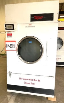 170 Lb. Unimac #UT170NRUQ1C2W01, Natural Gas Heated Dryer, Reversing Cylinder, 395000 BTU/hr., 460-480 V, 2013