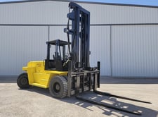 30000 lb. Hyster #H300XL, forklift, 212" lift height, Perkins diesel engine, pneumatic tires, 2-stage masts