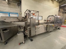 Adco #15D105-SS, semi-auto horizontal hot melt glue cartoner, 125 per min, 2000