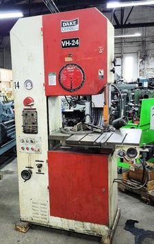 23" x 13" Dake, Johnson #VH-24, 1" blade, 2 HP, 5000 FPM, blade welder/grinder, work light
