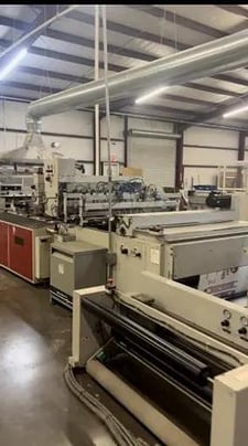 55" Heavy duty sideweld bag machine, Hudson Sharpe #M1400, 2 sealer blades, 2015