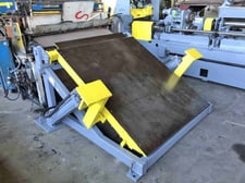 60" Rowe #PT/HD-60, Peeler Table, 60" width x 0.25" capacity, (3) Hydraulic Cylinders