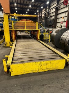 20000 lb. Automatic Feed Co., Bundle Turnover, 90" wide x 34" gap, 173" max length, 5" diameter Conveyor Rolls