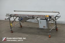 22-3/4" wide x 8' long, Best Industrial, Stainless Steel Belt Conveyor, 34" infeed height, variable speed