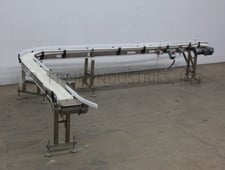 Span Tech #90&deg;, Conveyor Table Top, Stainless Steel flexlink curved, 93" into curve, 172" out, 3/4 HP