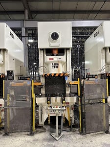 220 Ton, Aida #NC1-2000(2), single crank gap frame press, 9.84" stroke, 17.72"Shut Height, 4.33"adj., 25-50