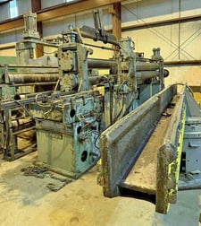 72" x 10" Paxson, crane lift-off type slitter head, entry powered pinch rolls, entry side guides, slitter