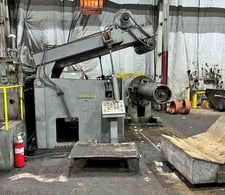 Paxson, 72" x .375" capacity, peeler table, powered overarm holddown