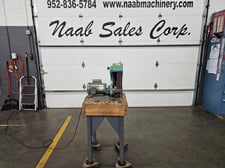 2" x 48" Burr King #482, belt grinder, 3-wheels, 1 HP, 115 V., 1 phase