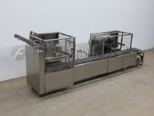 Thiele #33-300-ROTARY-PLACER, cup & tray filler, 3 head pick & place, 36" magazines, 6" x 200" belts