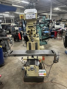 Microcut #1050, vertical knee mill, 50" x 10" table, 208 V., 3 HP, R8 taper, digital read out