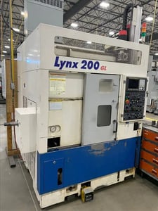 Daewoo Doosan #Lynx-2008B, CNC lathe, Fanuc 21T, 18" swing, 20" centers, 3-jaw 8" chuck, coolant system, 1999