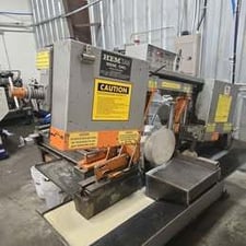 12.75" x 12.75" Hem #H90-A, automatic horizontal bandsaw, 12'10" x 1" x .035" blade, 60-300 FPM, 1996