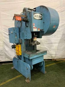 70 Ton, Heim #7A-OBI-F, OBI press, 3" stroke, 21" throat, 17" Shut Height, 32" x20" bed, 7.5 HP, air clutch &