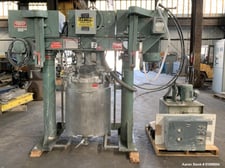 15 HP Myers #V550/500EH-15-25, Tri-Shaft Series Combination Disperser-Mixer, 375 Liter (100 Gallon), 304