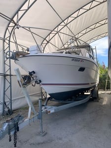 Cabin Cruiser & Trailer, 1993 Bayliner 2859 Classic 28' length, 9' beam, cabin cruiser & 1993 Calkins