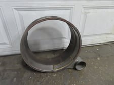 18" Top screener ring with discharge spout for screener separator, carbon steel