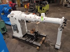 3.5" Troester, 90mm extruder, 16:1 L/D, forces lube system, PFR power feed roll, feed roller