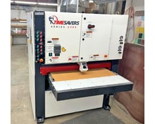 42" Timesavers #2331-04-334, dual head denibbing sander, 5-15 FPM, 2005