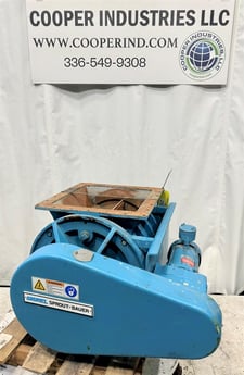 18" x 18" Andritz #2018-MST, rotary airlock, carbon steel, 26" H in to out, 2 HP Reliance motor, Fr.140, 1730