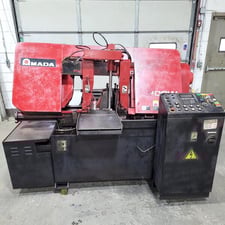 16" x 16" Amada #HFA-400W, automatic horizontal bandsaw, Amada PLC programmable, automatic shuttle feed, chip
