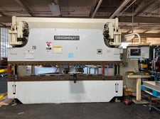 90 Ton, Cincinnati #90AF10, hydraulic press brake, 12' overall, 126" between housing, Autoform CNC Control