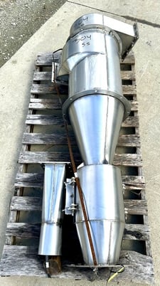 14" Cyclone Separator, 21" straight side, 5" x 3.5" Inlet, 4.5" x 7" Clean Air Outlet, 6" bottom outlet